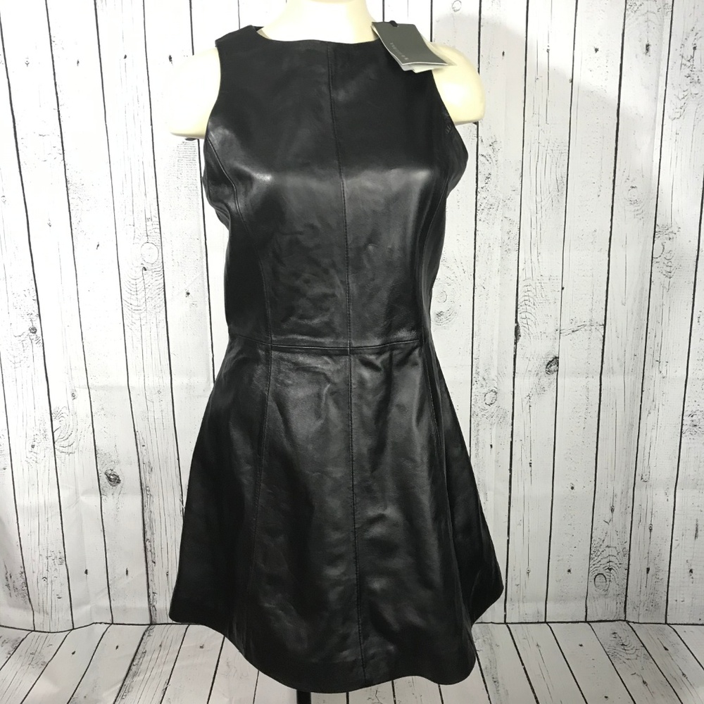 NWT Muubaa Agden soft beautiful high quality lamb leather black mini dress - Picture 4 of 8